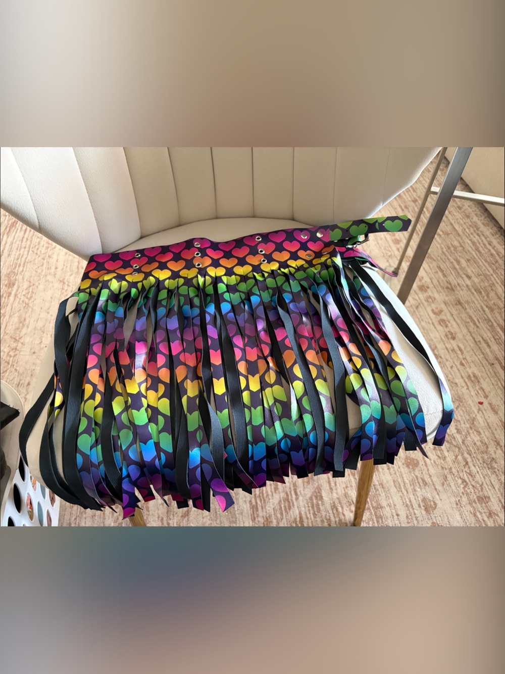 Daisy Corsets Rainbow Heart Fringe Mini Skirt - Multi